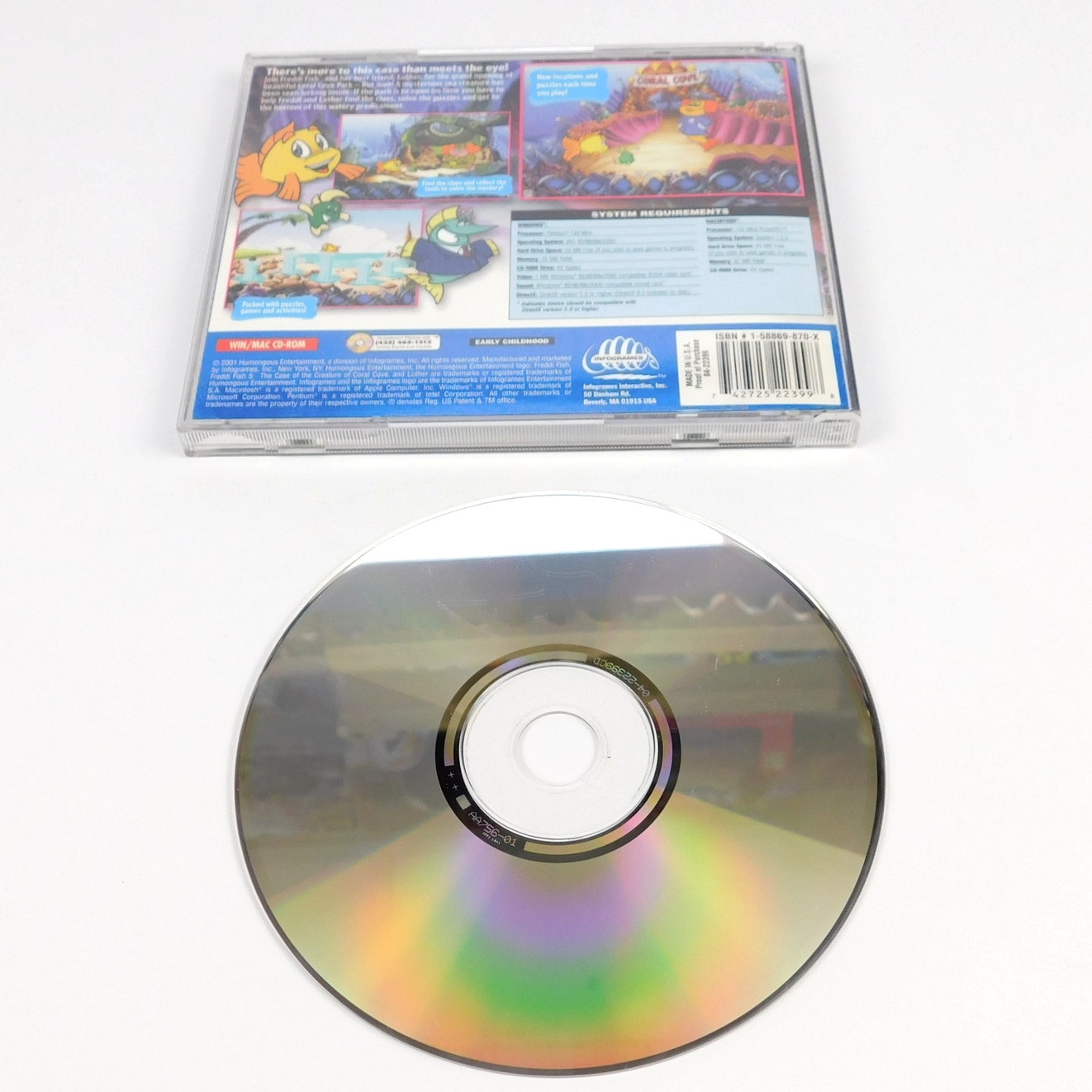 Freddi Fish 5 Creature of Coral Cove PC Game Win Mac CD ROM Humongous 2001
