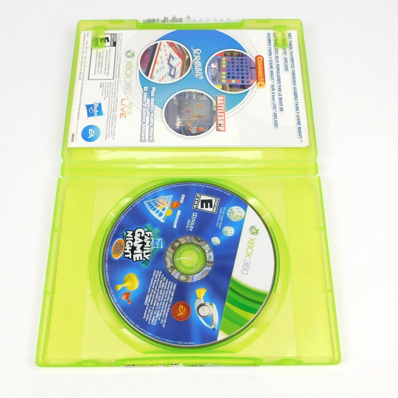 Hasbro Family Game Night Fun Pack Microsoft Xbox 360 2011 Tested EA Games CIB