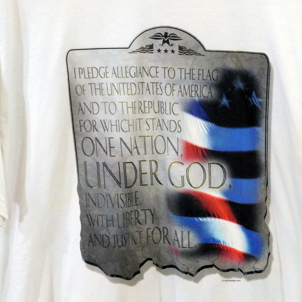 90s USA Pledge of Allegiance T Shirt - Size L