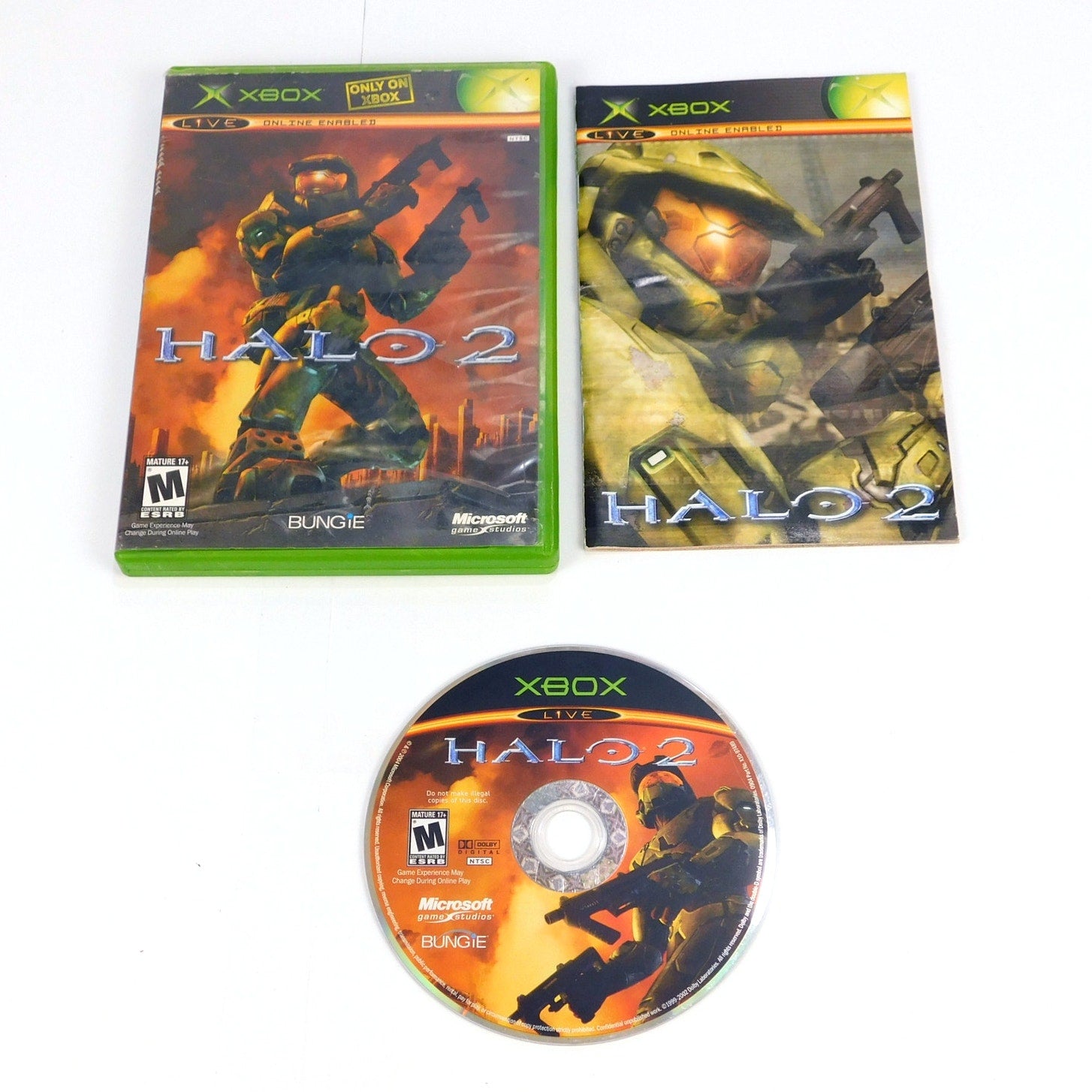 Halo 2 Microsoft Xbox Original Complete CIB Tested Working 2004 Black Label