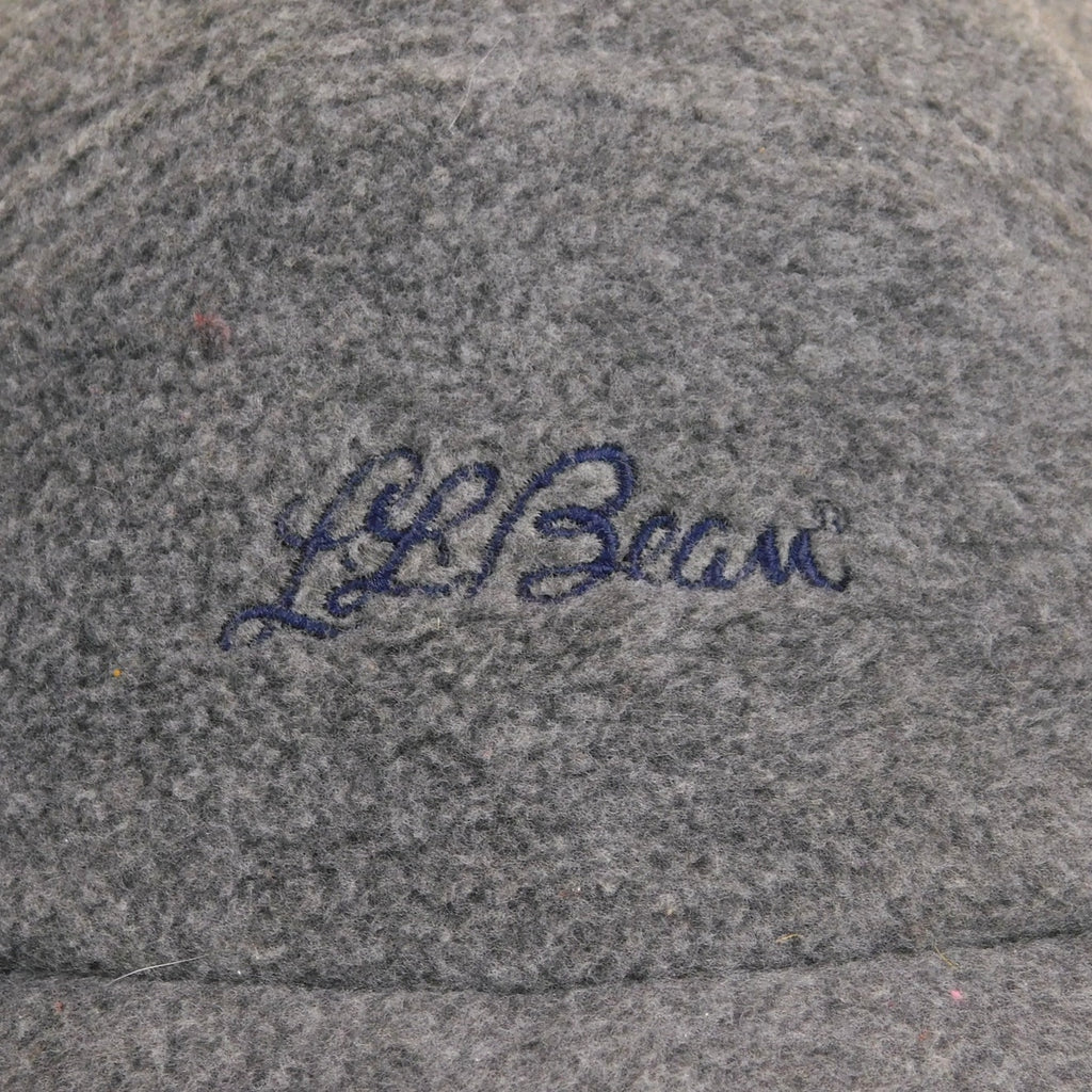 LL Bean Trapper Polartec Fleece Hat Strap Back Side Flaps Gray Size M USA Made