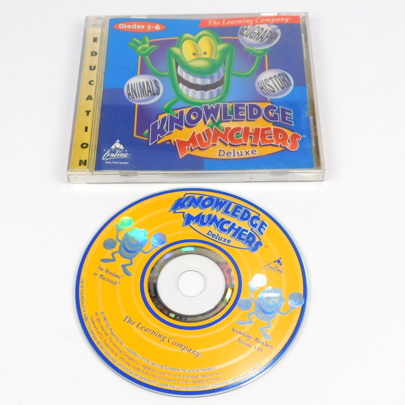 Knowledge Munchers Deluxe PC CD ROM Game Tested Complete In Jewel Case 1997 TLC
