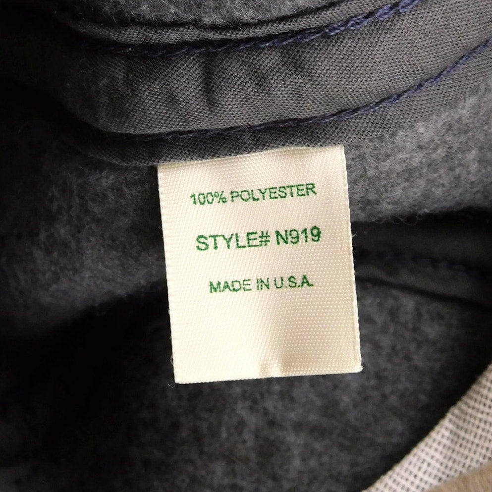 LL Bean Trapper Polartec Fleece Hat Strap Back Side Flaps Gray Size M USA Made