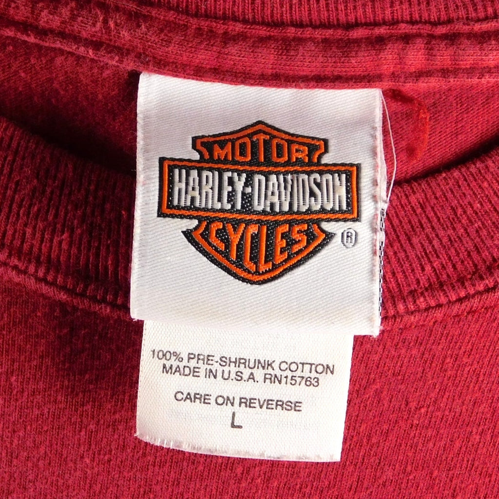 Y2K Harley Davidson Boston Boat Graphic T Shirt - Size L