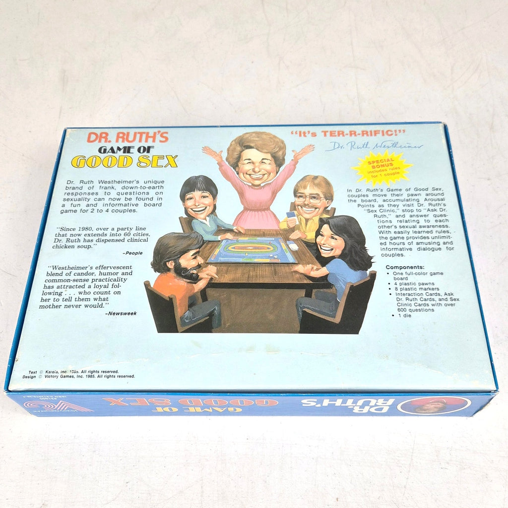 Dr. Ruth's Game Of Sex Board Game New Open Box Uncut Cards Complete 1985 Vintage