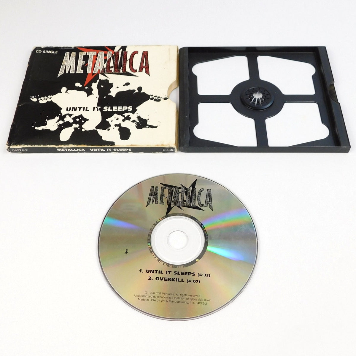 Metallica Until It Sleeps CD Single 1996 Elektra 64276-2 Overkill Live Tested