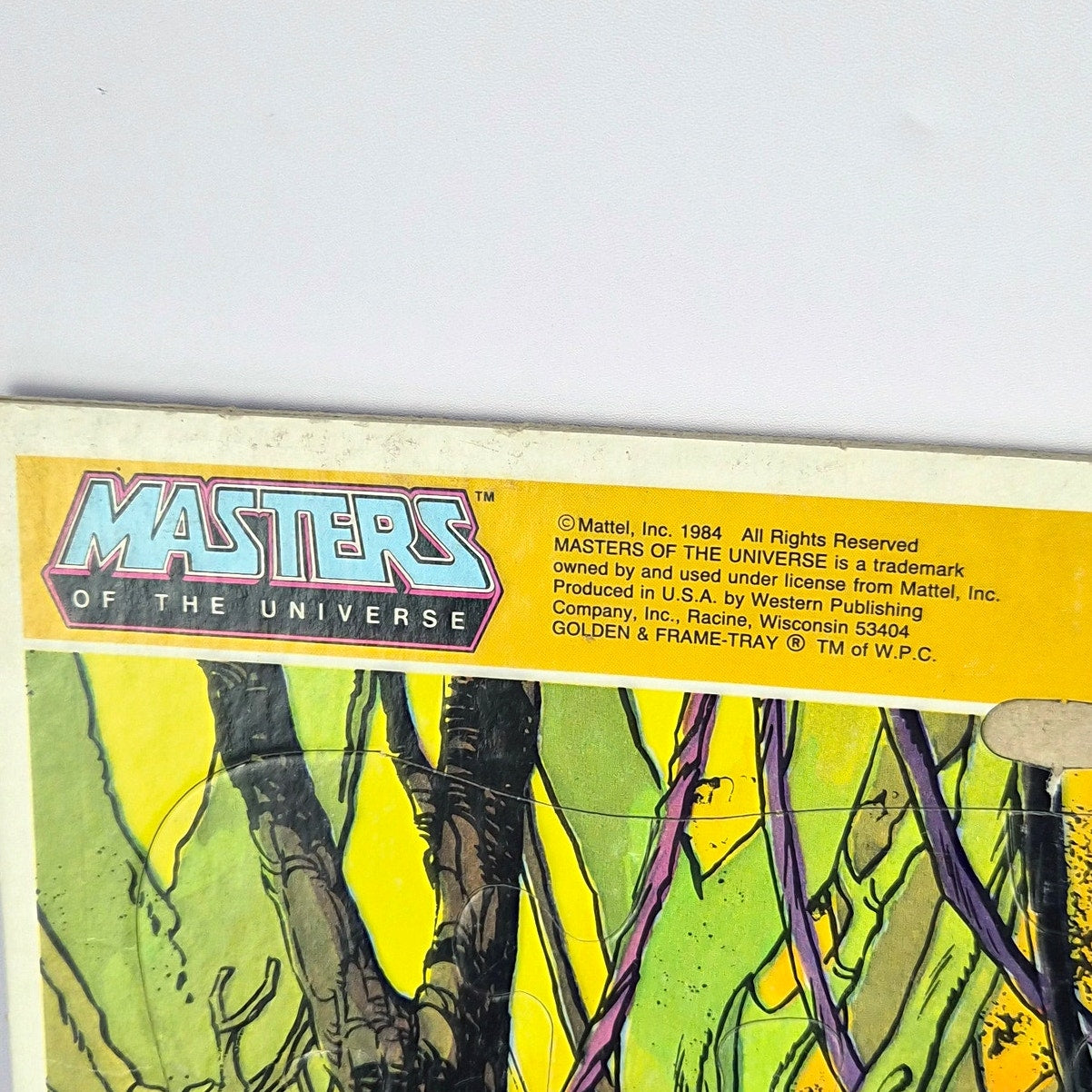 Vintage 1984 Masters of the Universe He-Man Golden Frame Tray Puzzle MOTU 4558-1