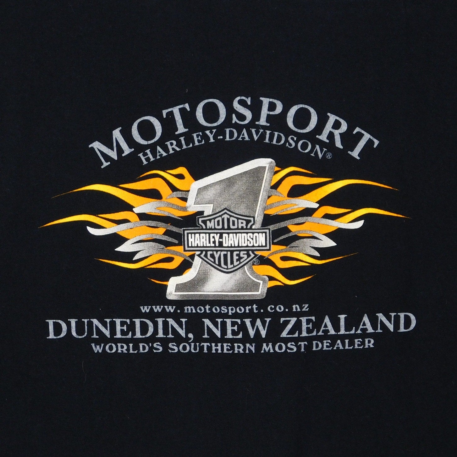 Y2K Harley Davidson New Zealand Fat Boys Rule T Shirt - Size L