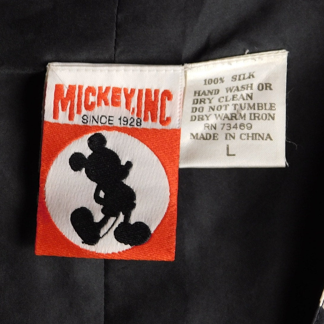 90s Disney Mickey Inc All Over Print Silk Vest - Size L