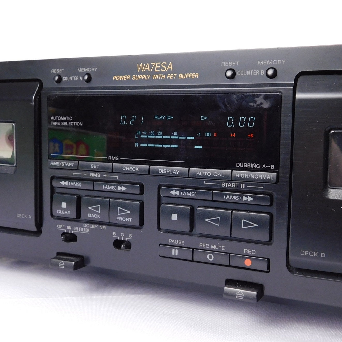 Sony TC-WA7ESA Dual Cassette Deck Tested Serviced Dolby B,C,S 1996