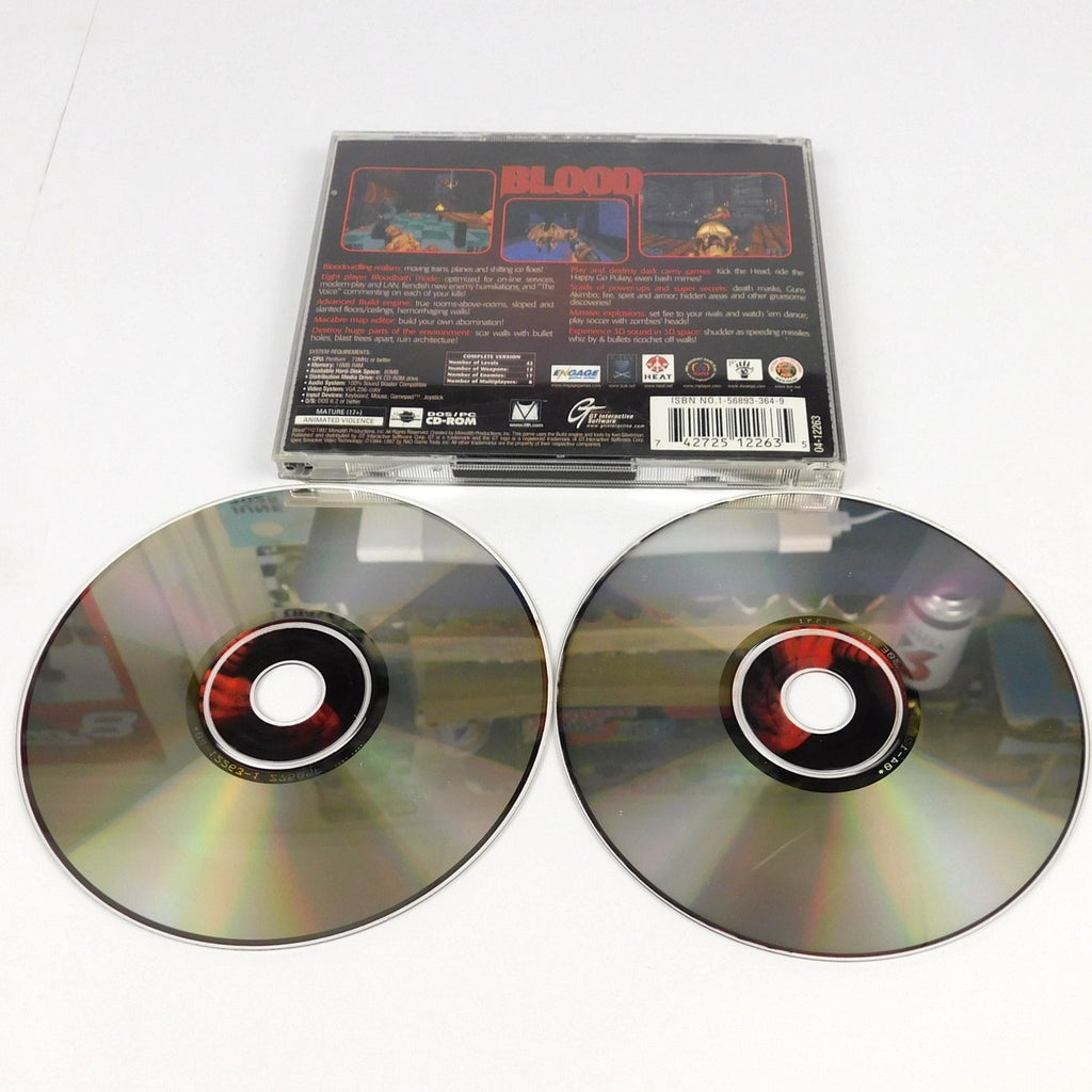 Blood PC CD ROM Game Complete 2 Disc Monolith GT Interactive DOS Windows 1997