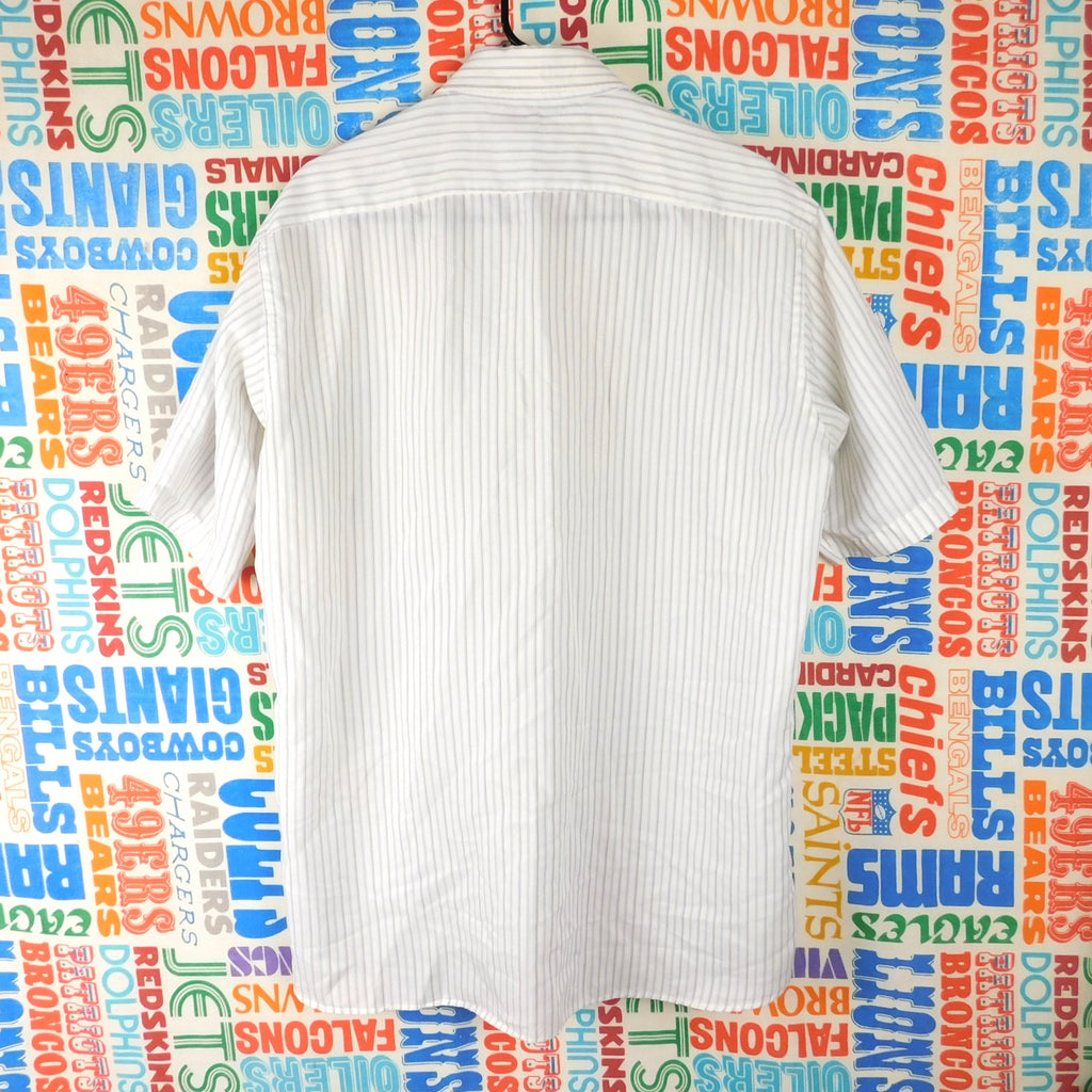 Vintage Christian Dior Shirt Mens L 15.5 Striped Short Sleeve Button Up 70s 80s