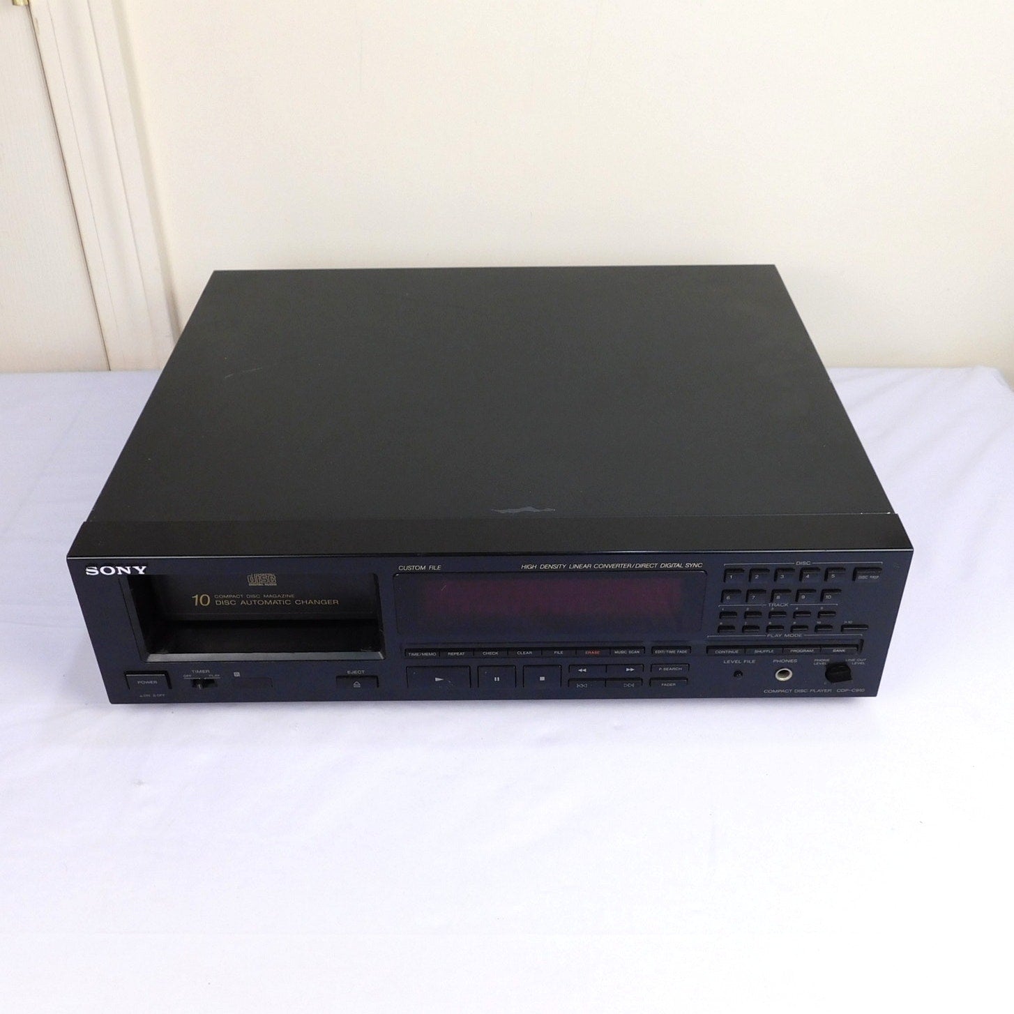 Sony CDP-C910 CD Player 10 Disc Changer Tested Serviced No Remote 1994