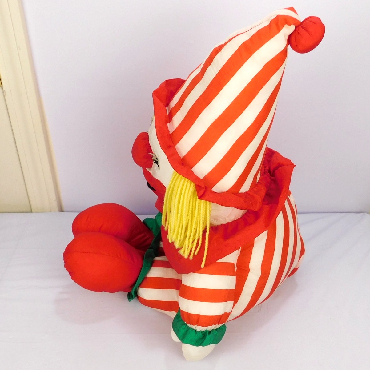 Vintage Clown Plush 1985 AMC Best Friends 28" Red White Striped Squeaky Nose