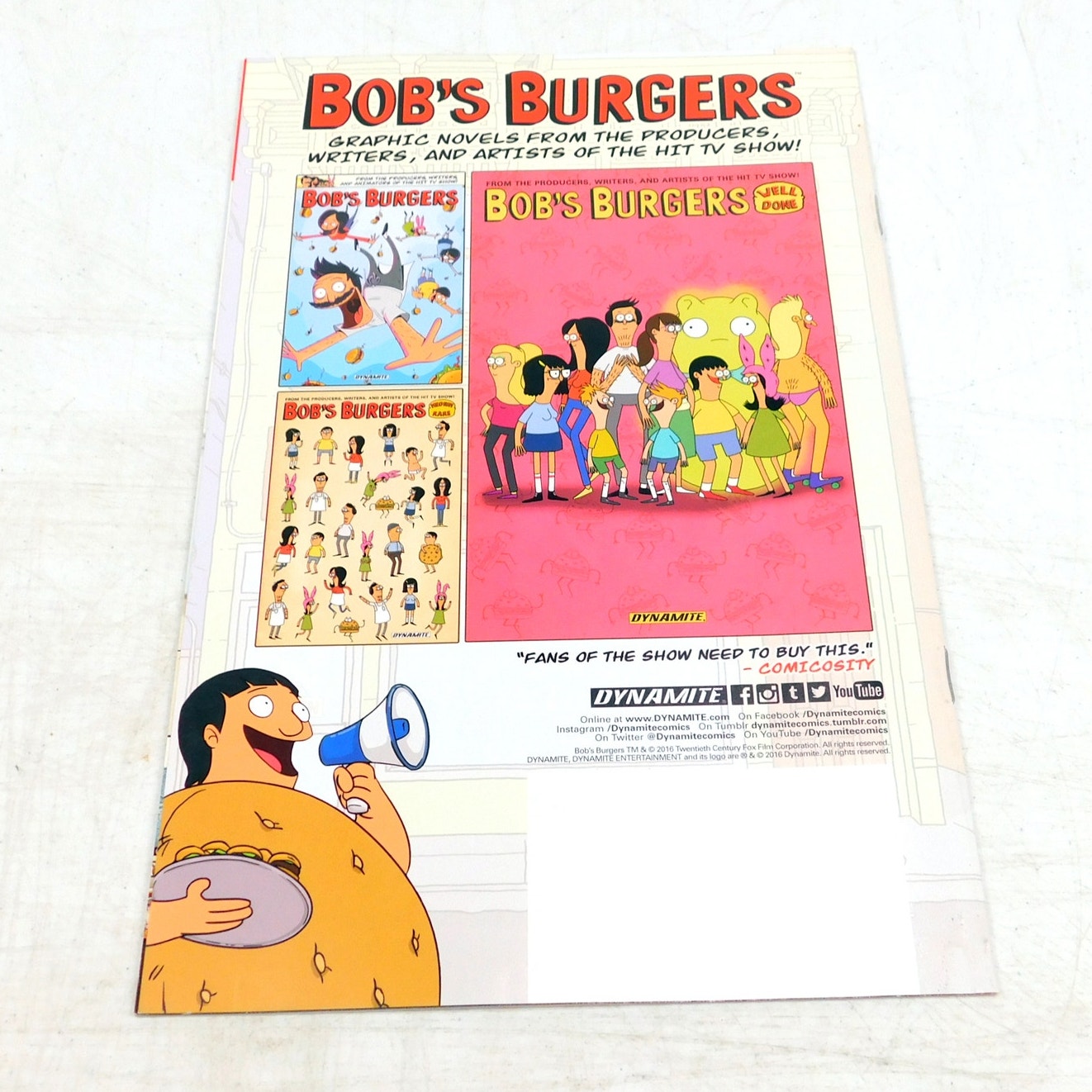 Free Comic Book Day 2016 Bob's Burgers Comic Book Dynamite Entertainment