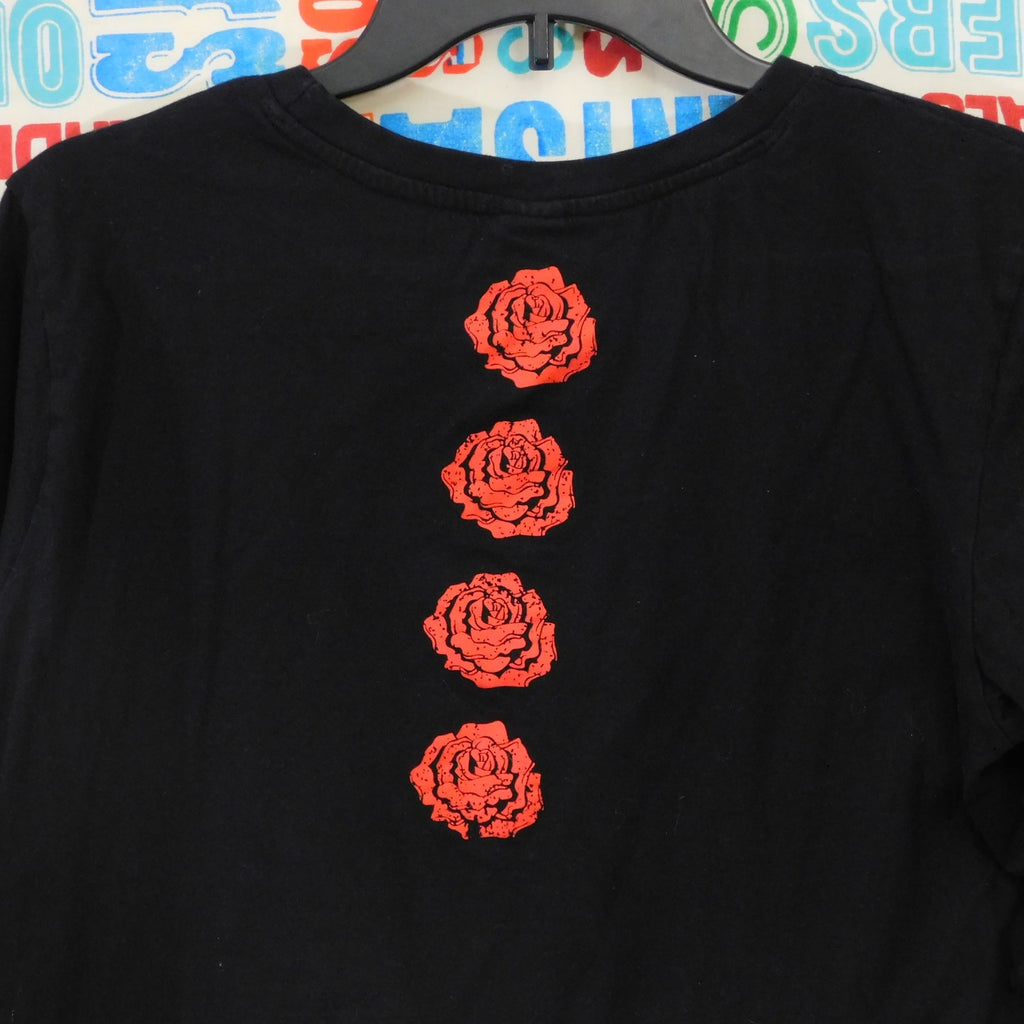 La Luna Rose Flower Skull Cropped Tee - Size L