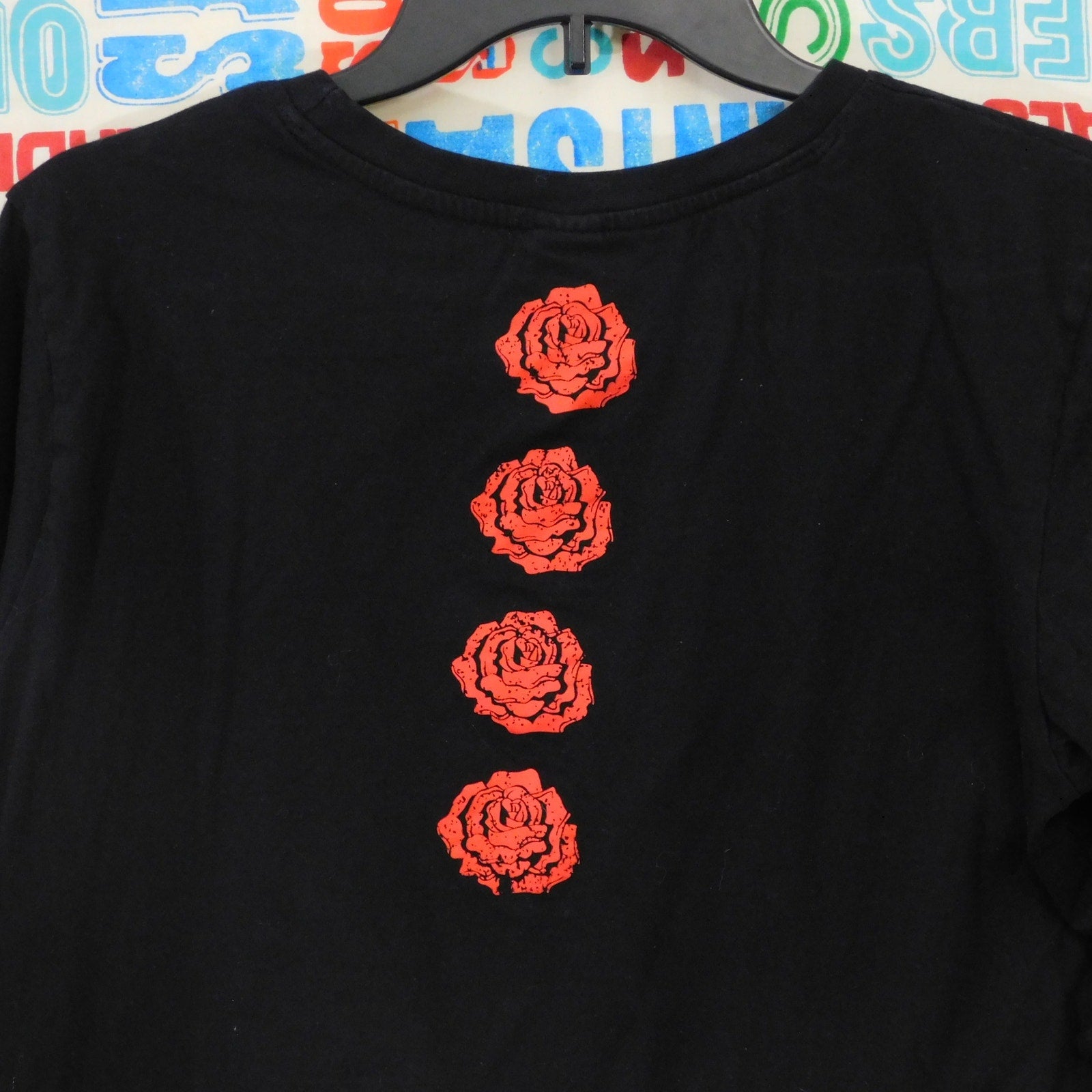 La Luna Rose Flower Skull Cropped Tee - Size L