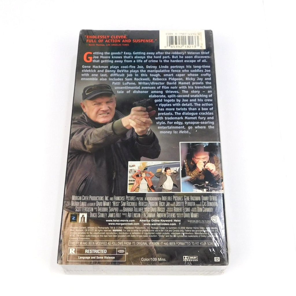 Heist VHS 2002 Gene Hackman Danny DeVito Sam Rockwell Factory Sealed Walgreens