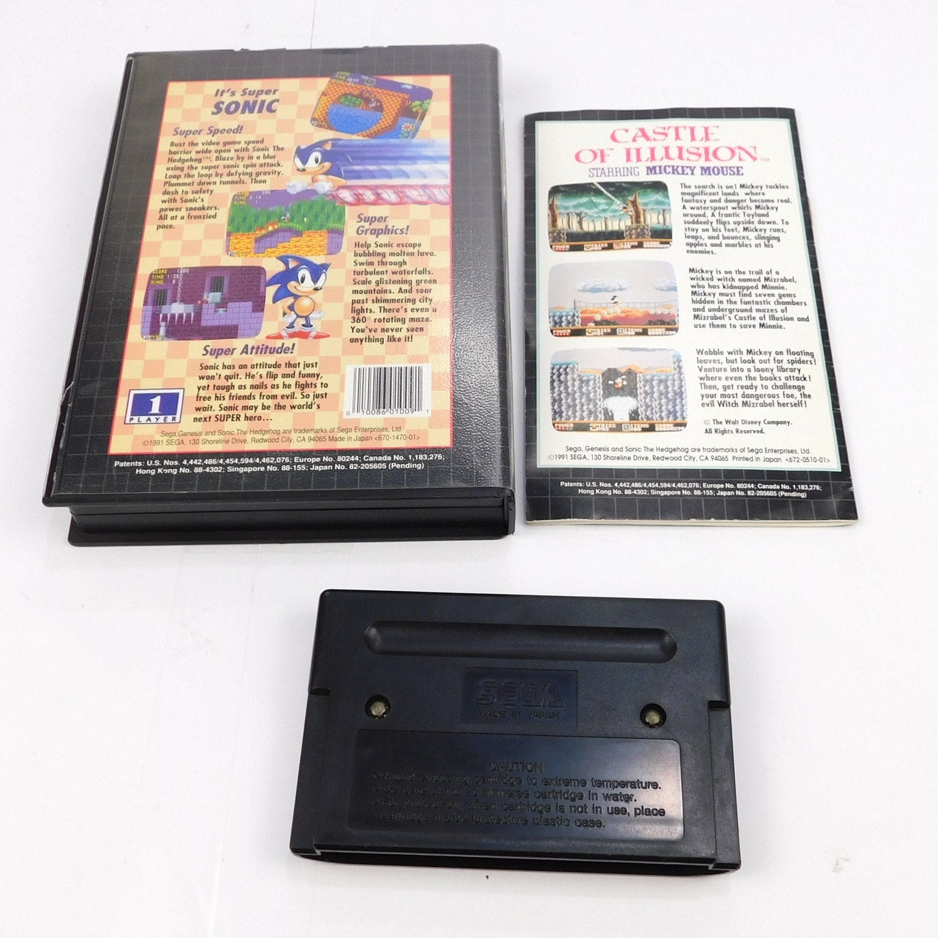 Sonic The Hedgehog SEGA Genesis Complete CIB Tested Working 1991 Not For Resale