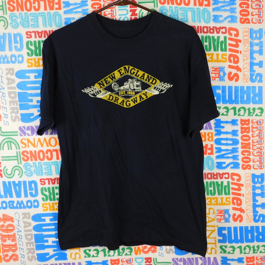 New England Dragway Retro Logo T Shirt - Size L