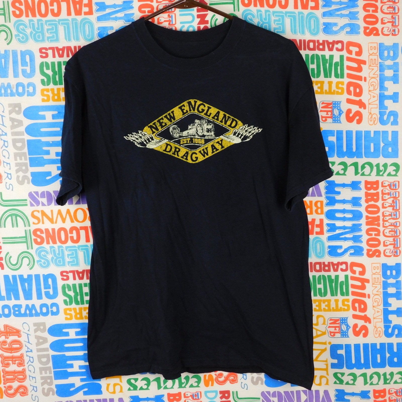 New England Dragway Retro Logo T Shirt - Size L