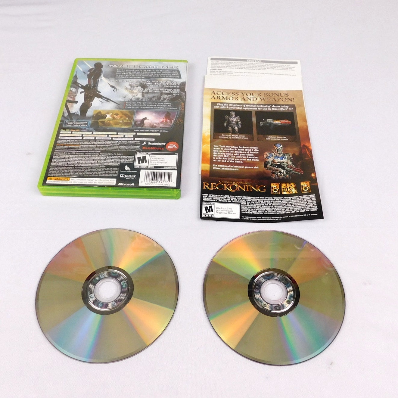Mass Effect 3 Microsoft Xbox 360 Tested Working Complete CIB 2 Discs