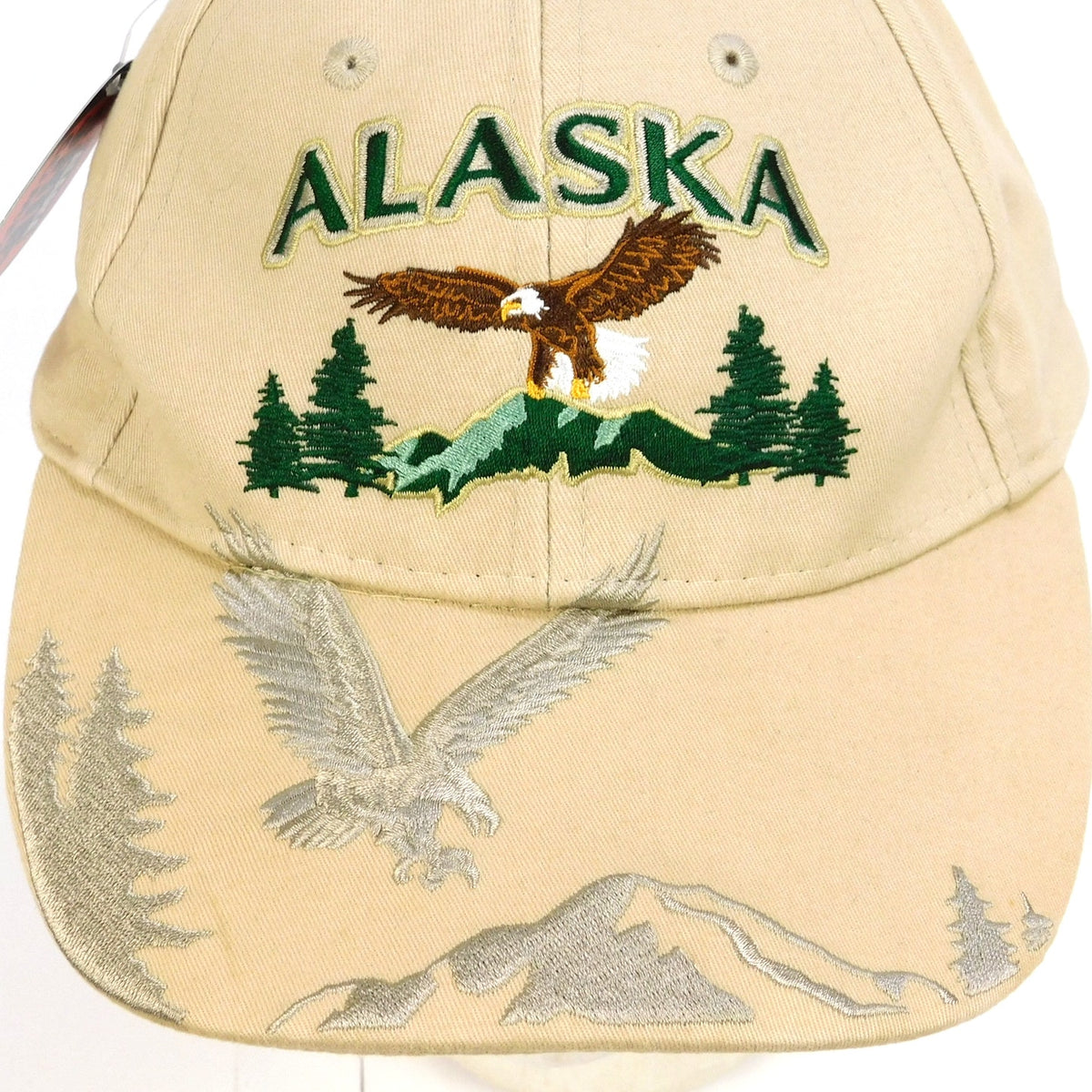 Alaska Shirt Company Eagle Hat Embroidered Bill Strapback Tan Cotton NWT Cap
