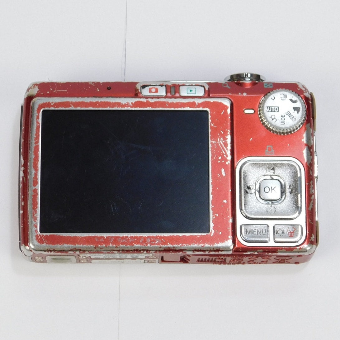Olympus FE-280 Red 8MP CCD Digital Camera 1GB xD 2 Batteries Charger Tested