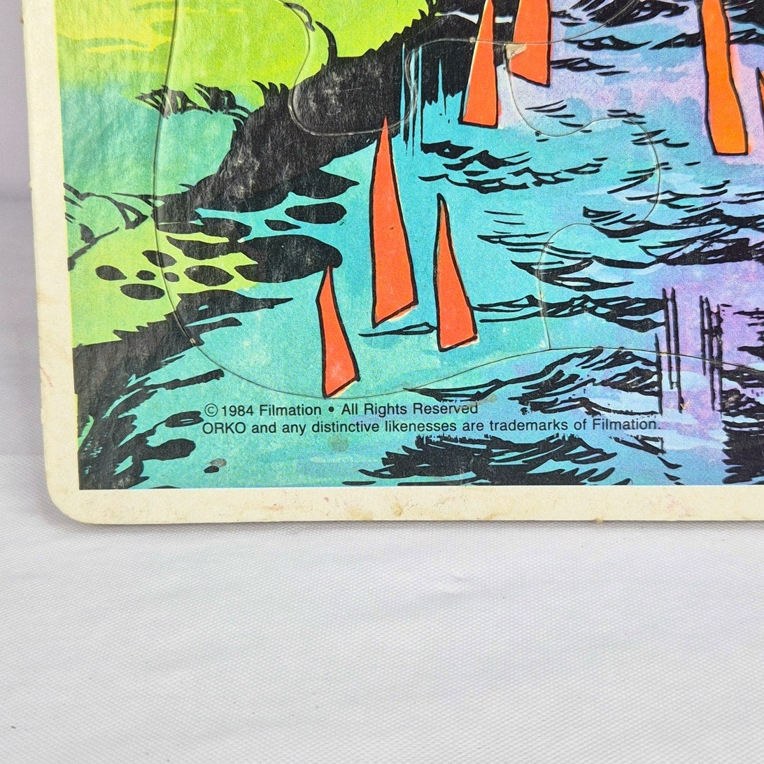 Vintage 1984 Masters of the Universe He-Man Golden Frame Tray Puzzle MOTU 4558-1