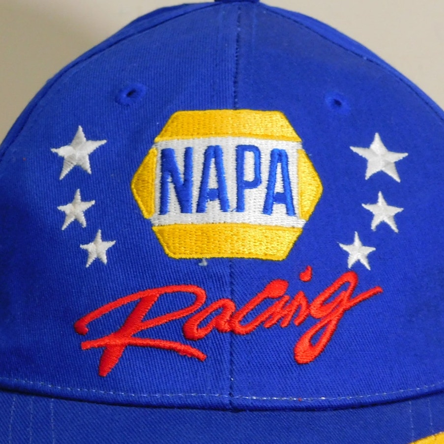 NASCAR Michael Waltrip NAPA Racing Hat Patriotic USA Flag Adjustable Y2K