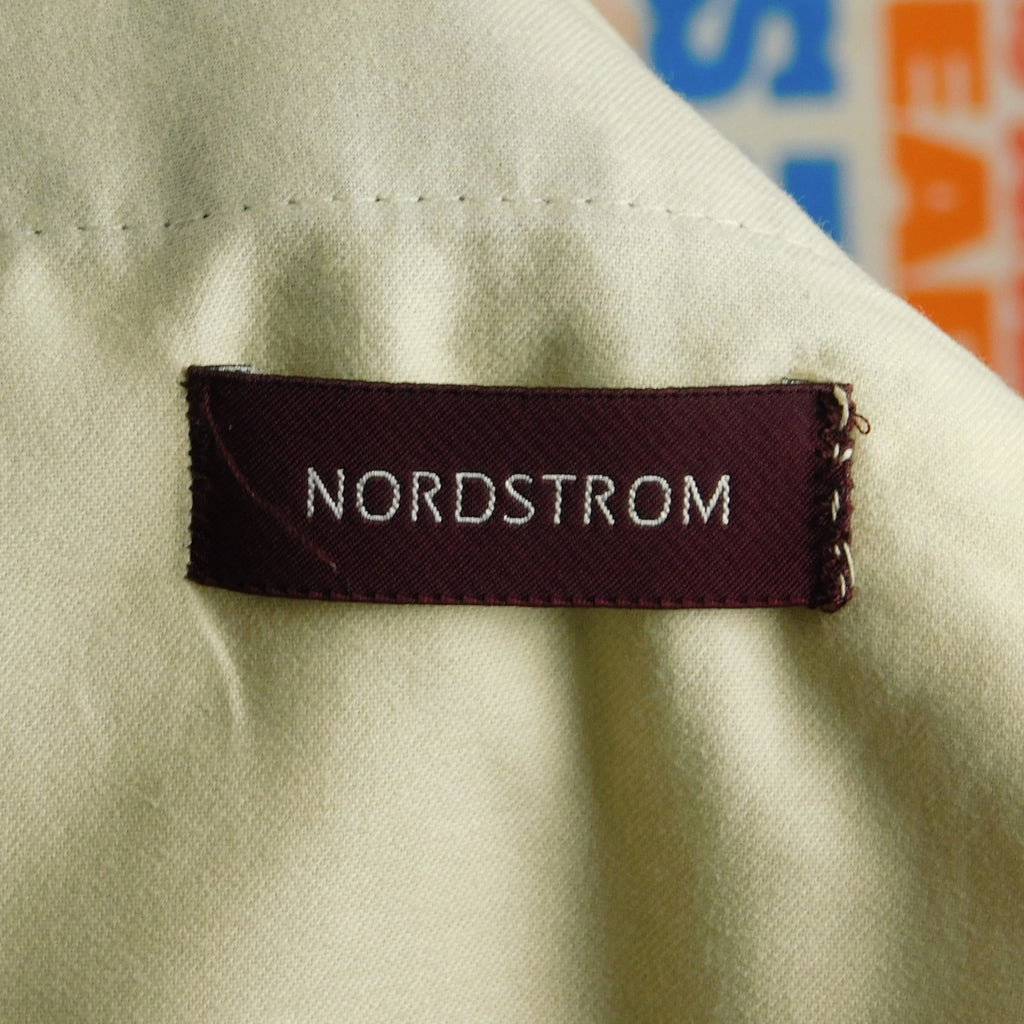 Nordstrom Mens 34R 100% Wool Pleated Cuffed Dress Pants Trousers Green