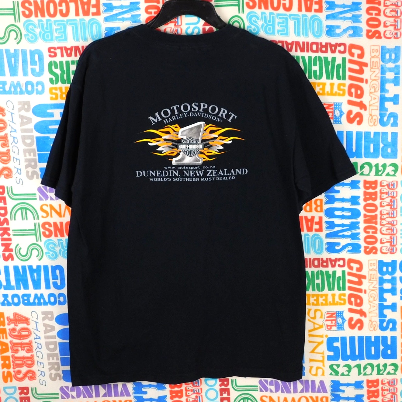 Y2K Harley Davidson New Zealand Fat Boys Rule T Shirt - Size L