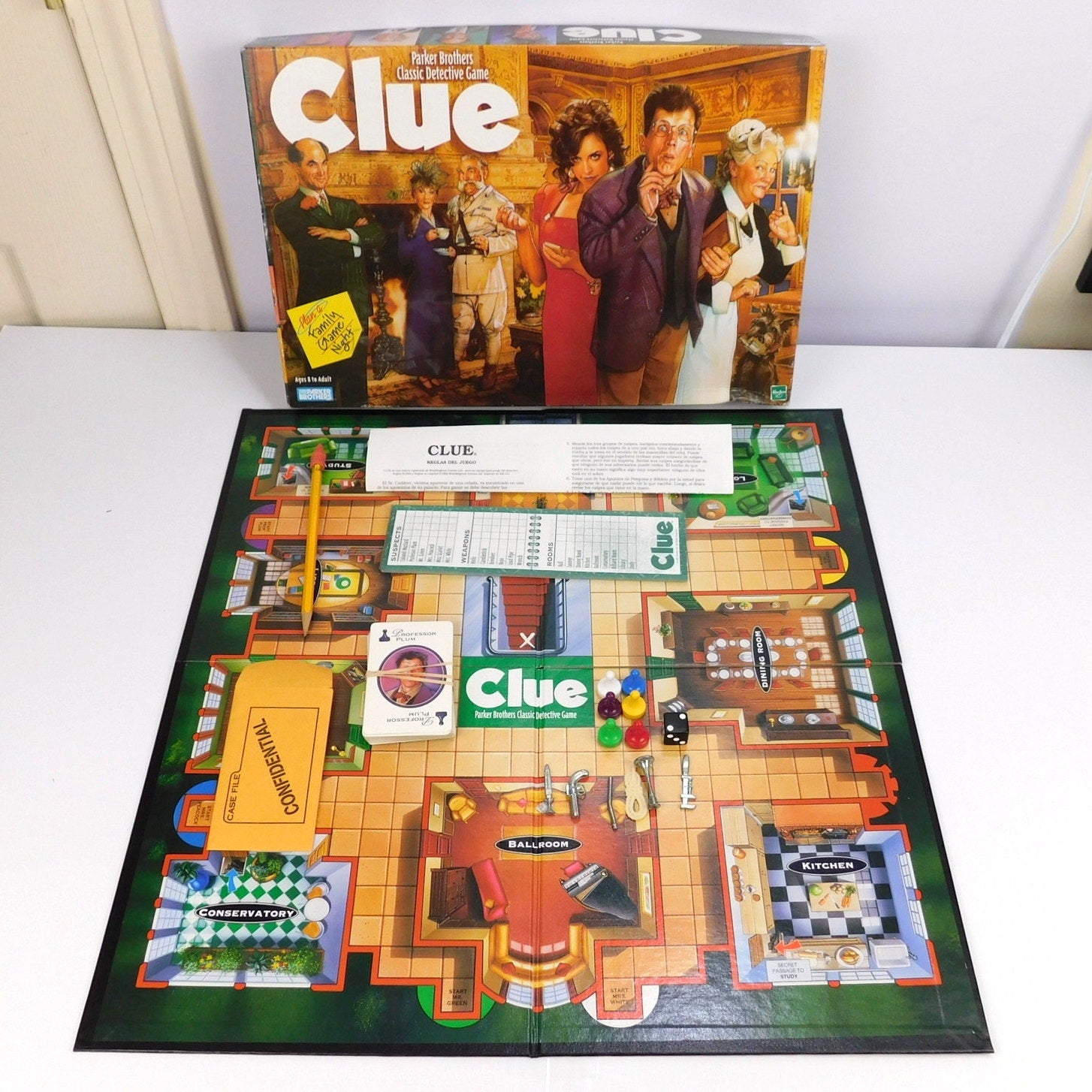1998 Parker Brothers Clue Classic Detective Board Game Complete CIB