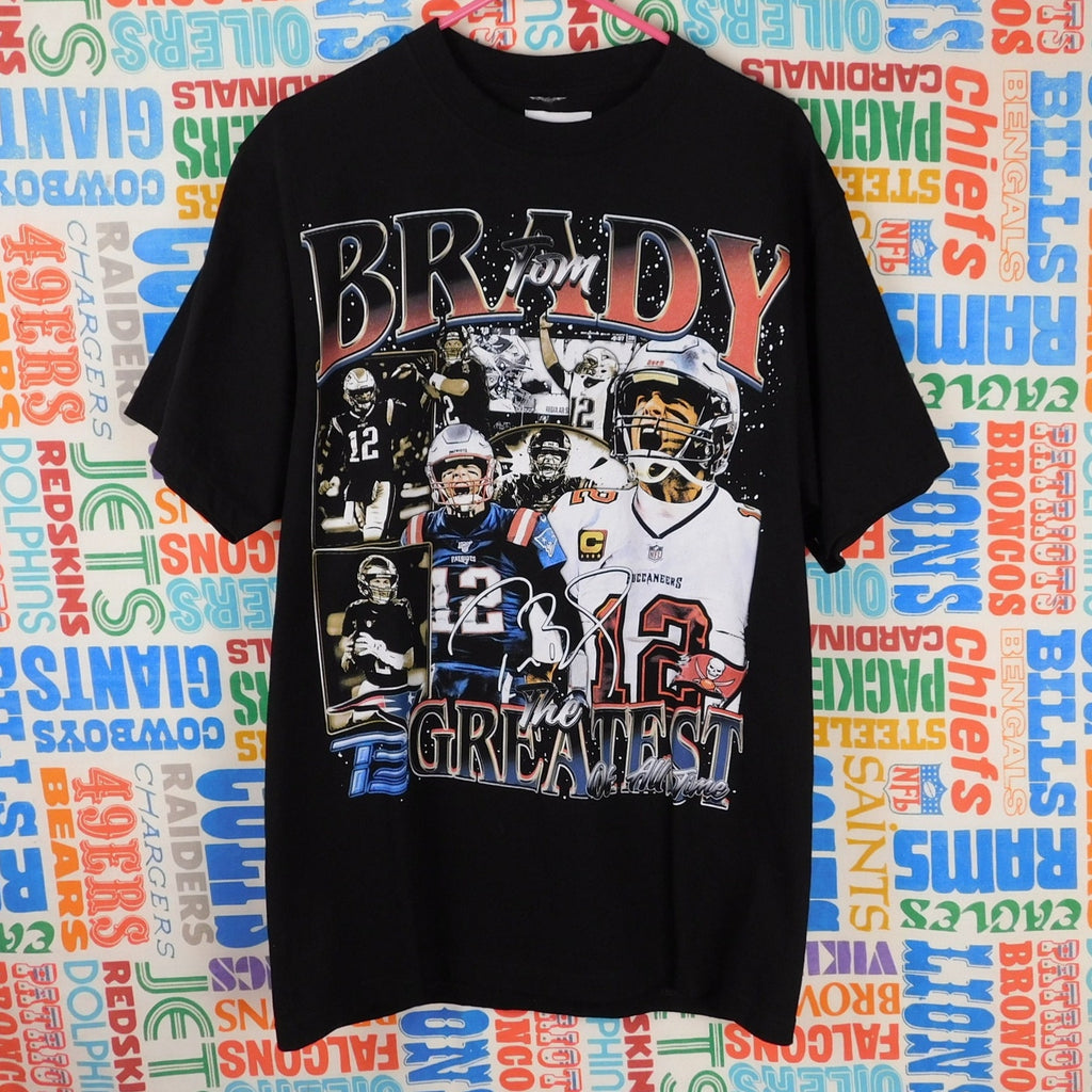 Tom Brady GOAT Big Graphic Double Sided T Shirt - Size L