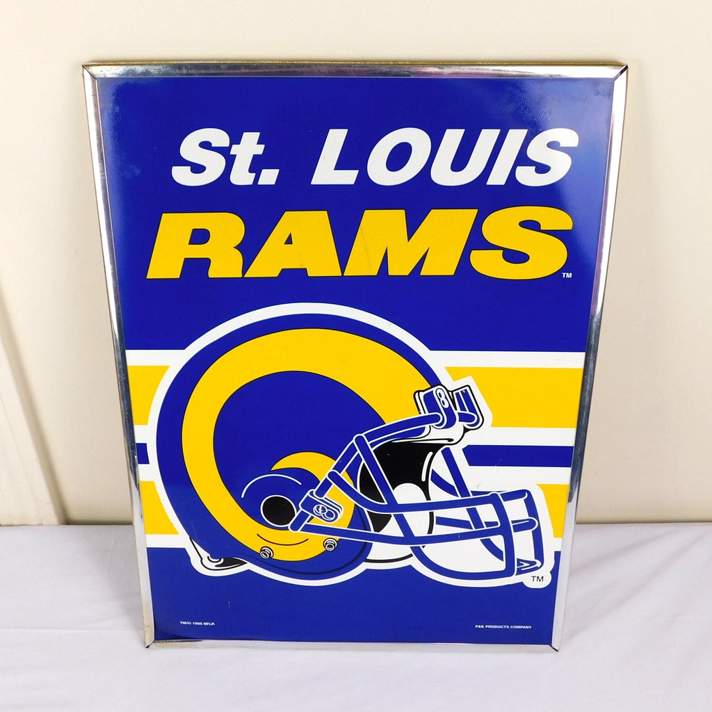 Vintage St Louis Rams Bar Sign 1995 Blue Yellow Cleaned 19x14 Early STL Era