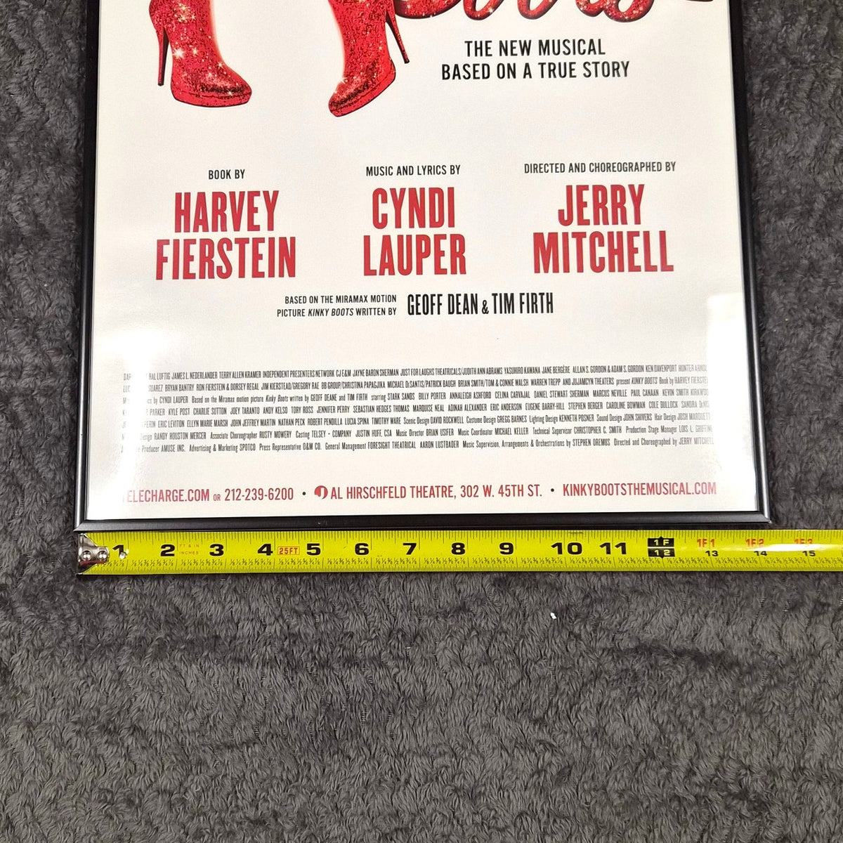 Kinky Boots Original Broadway Poster 14x22 Cyndi Lauper Framed 2013