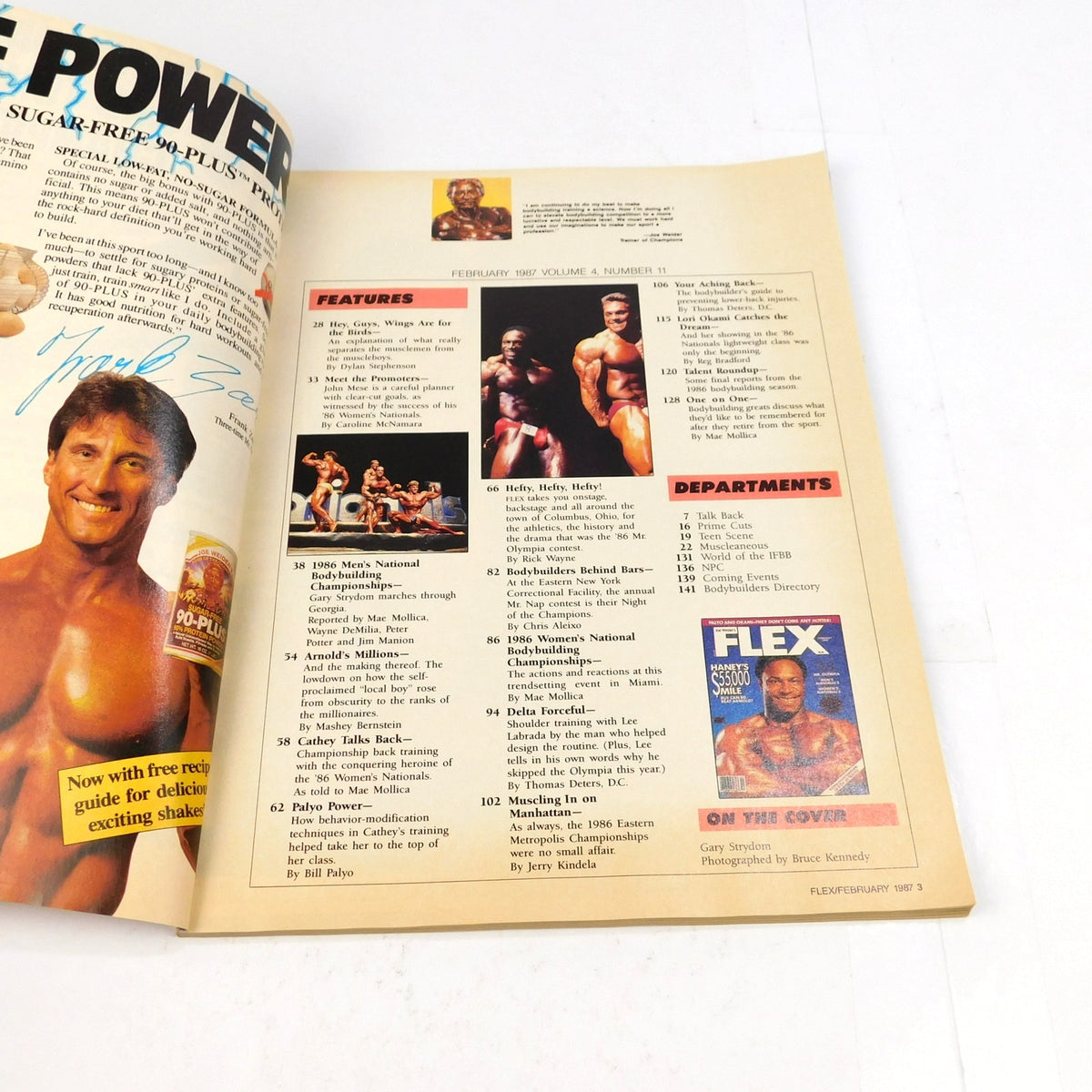 FLEX Magazine February 1987 Gary Strydom Lee Haney Mr Olympia Bodybuilding