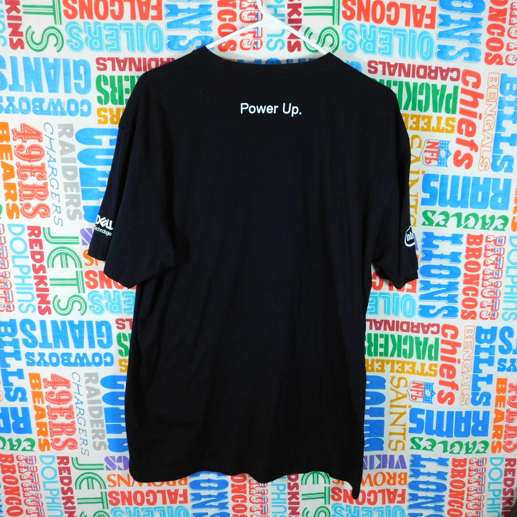 Intel Lightning Graphic T Shirt Size XL Double Sided Dell Black Power Button