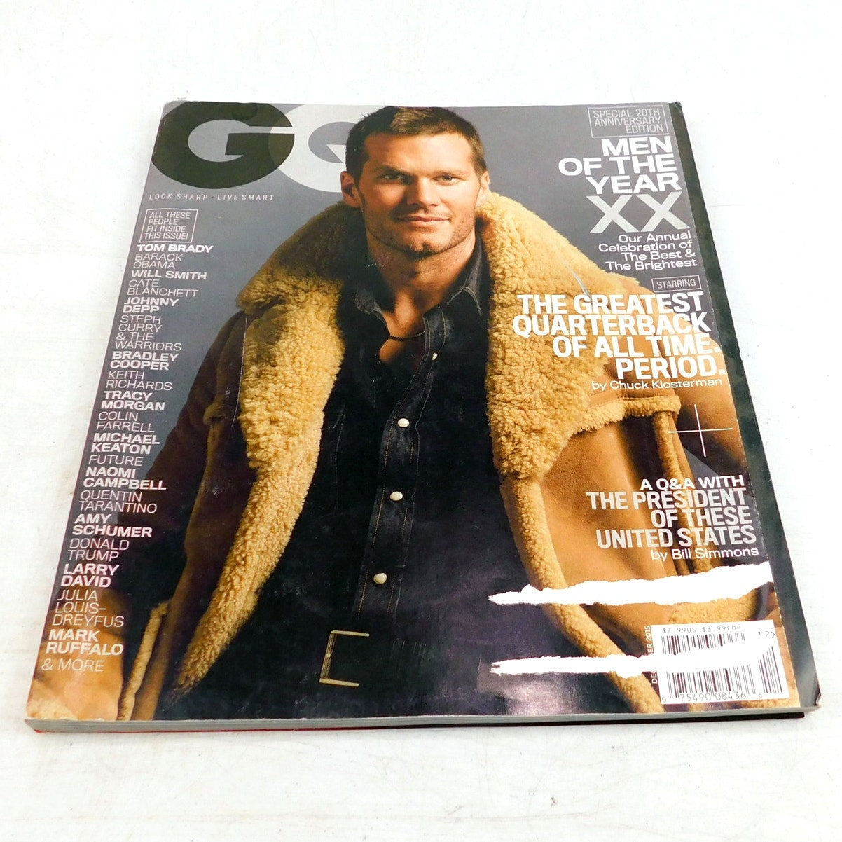 GQ Magazine December 2015 Tom Brady Cover Men Of The Year 20th Anniversary