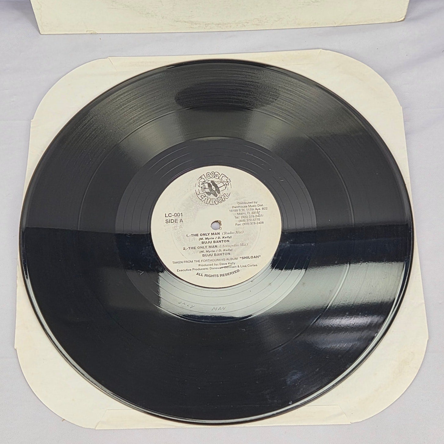 Buju Banton The Only Man Vinyl Record Promo Single 12" LC-001 Loose Cannon 1995