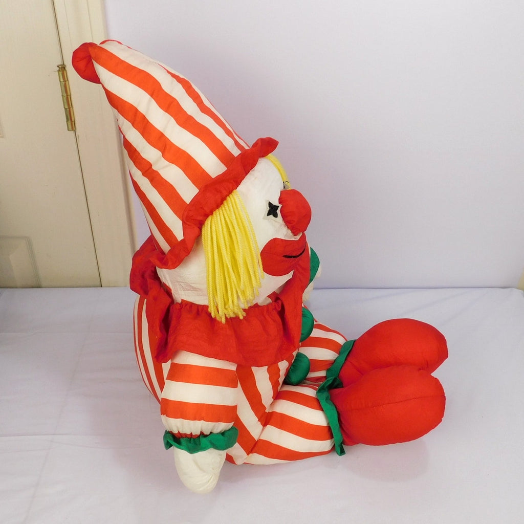 Vintage Clown Plush 1985 AMC Best Friends 28" Red White Striped Squeaky Nose