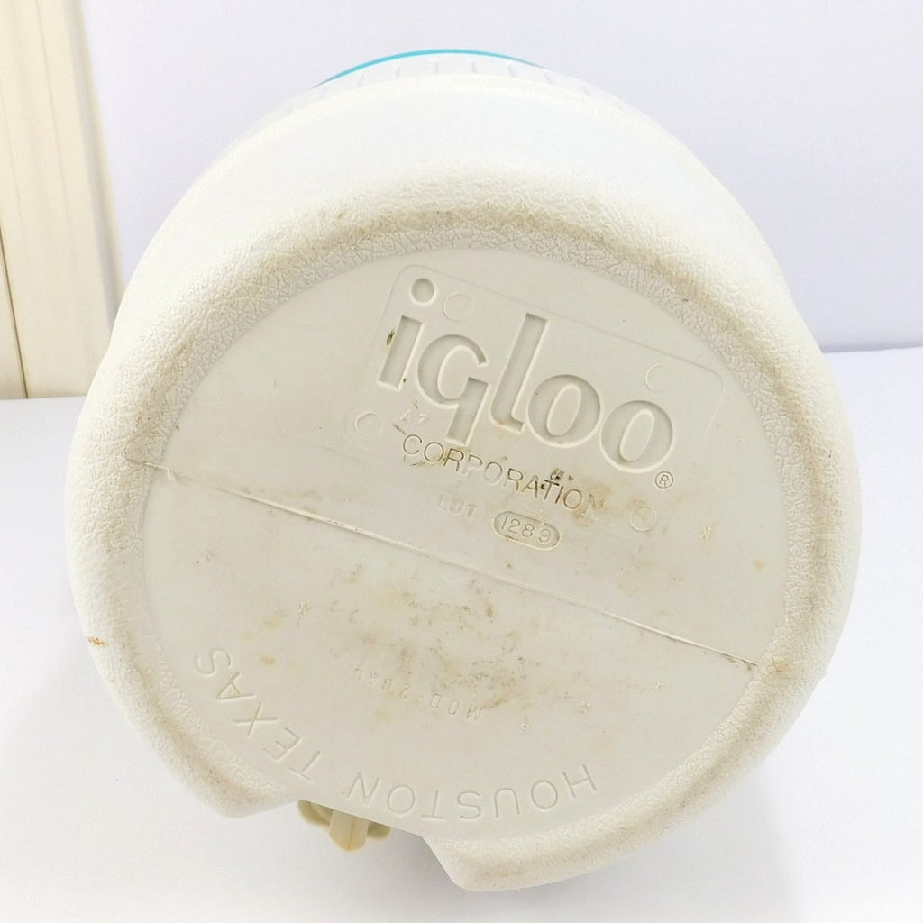 Vintage 1989 Igloo Barrel of Fun 2 Gallon Water Cooler Teal Pink Retro