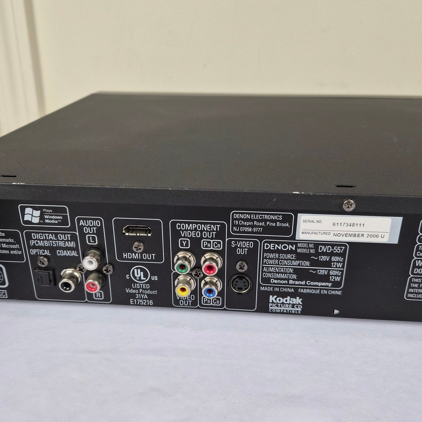 Denon DVD-557 DVD CD SACD Player HDMI Out Tested No Remote 2006
