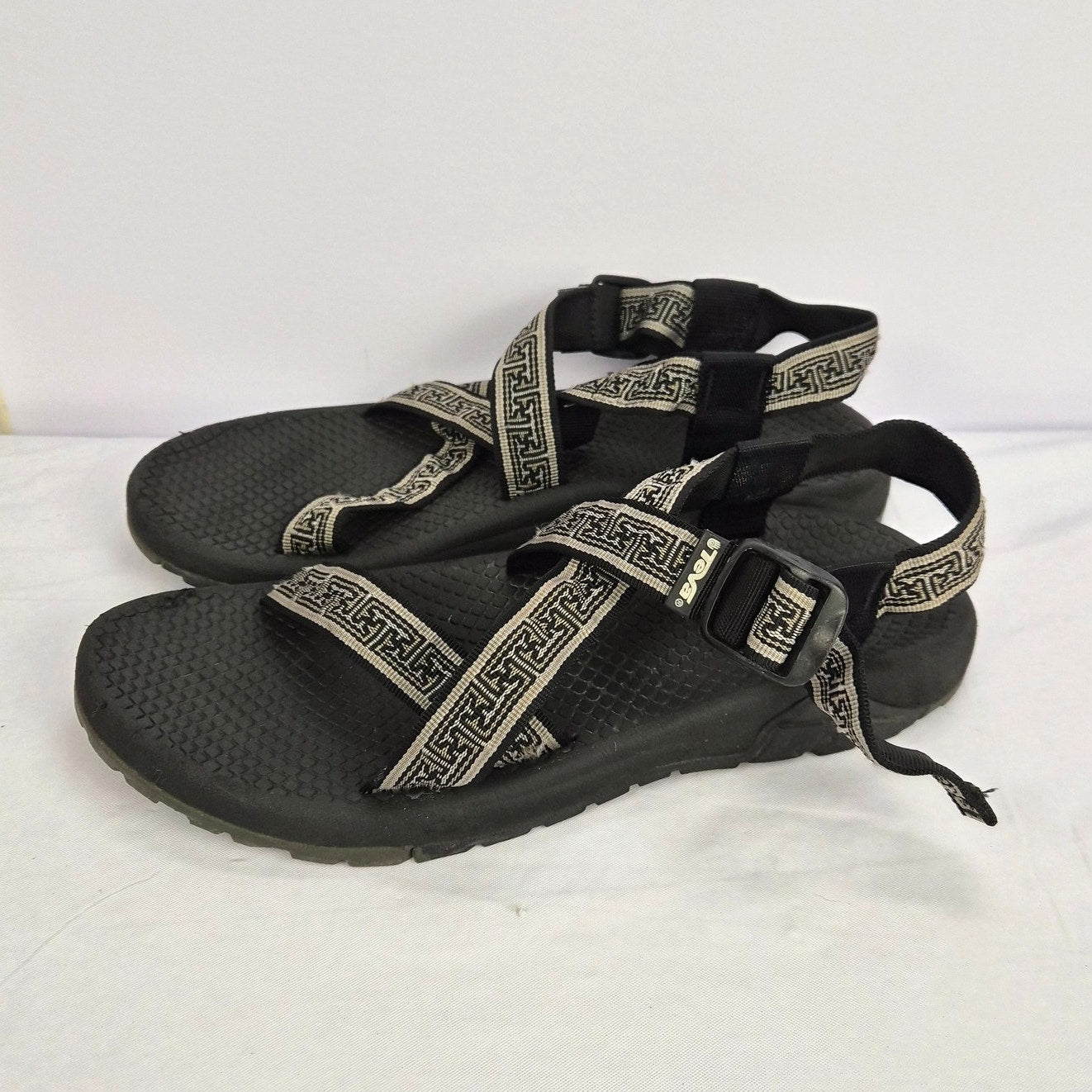Vintage 1990s Teva Hiking River Sandals Size Men's 10 F10003C Greek Key Straps