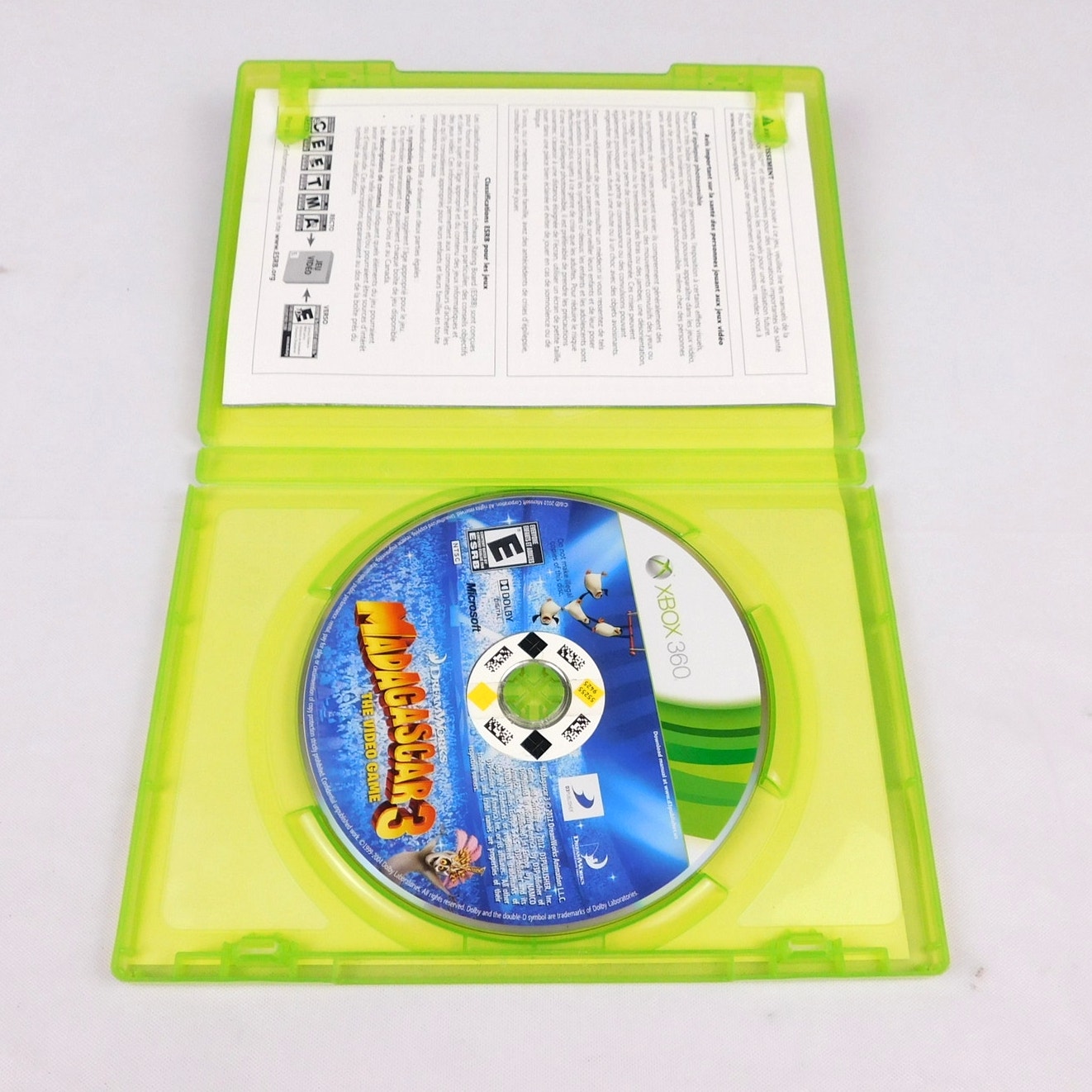 Madagascar 3 The Video Game Microsoft Xbox 360 Tested Working No Manual 2012