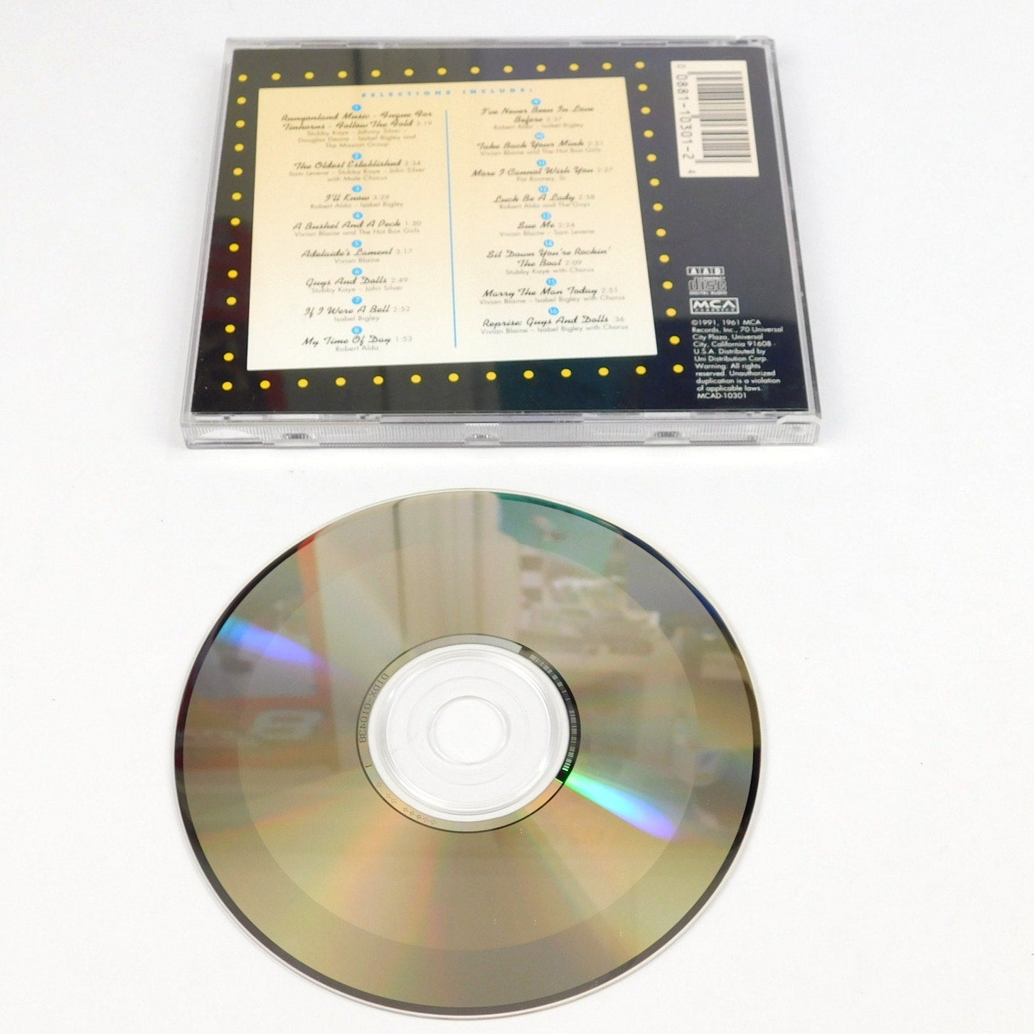 Guys & Dolls Original Cast Recording CD 1991 MCA Broadway Gold MCAD-10301