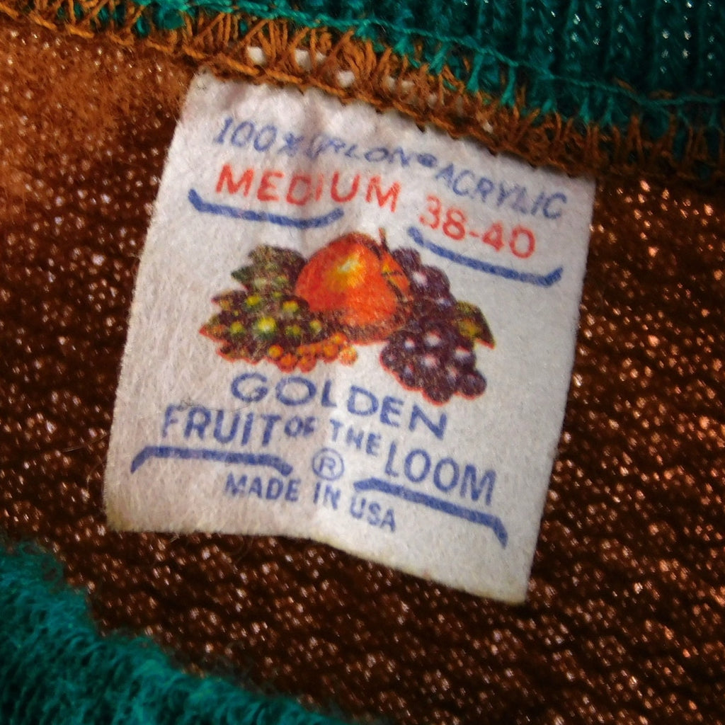 70s Fruit of the Loom Golden Raglan Sweatshirt - Size M