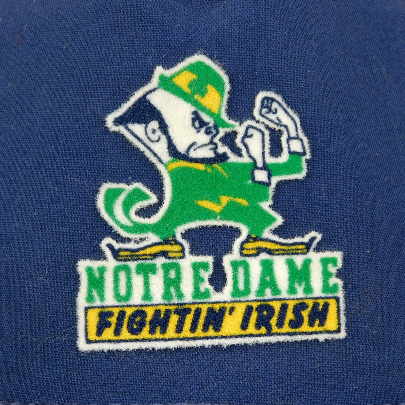 80s Notre Dame Fightin' Irish Rope Brim Snapback Hat - Adjustable