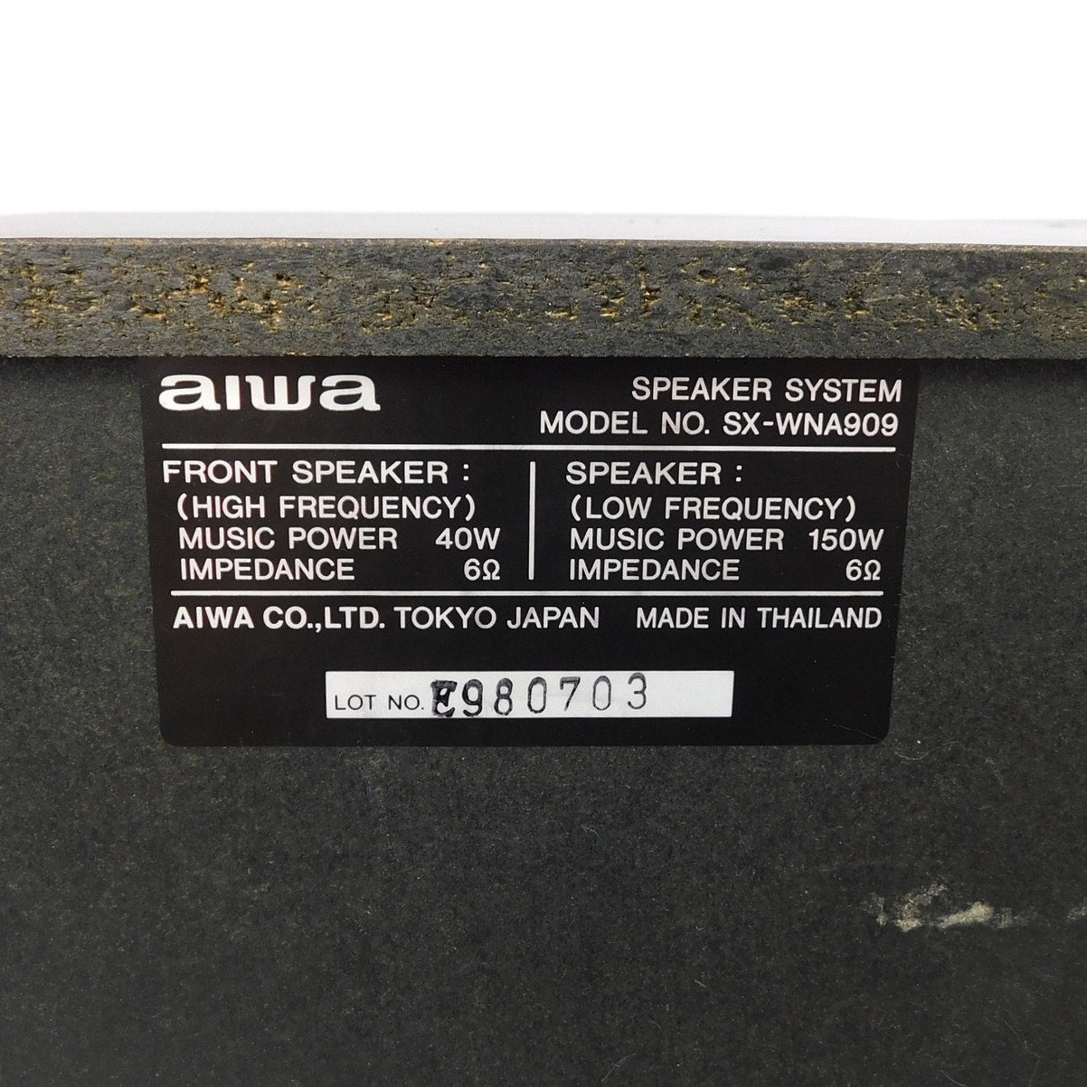 AIWA SX-WNA909 3-Way Bass Reflex Speakers 90s Built In Subwoofers 150W