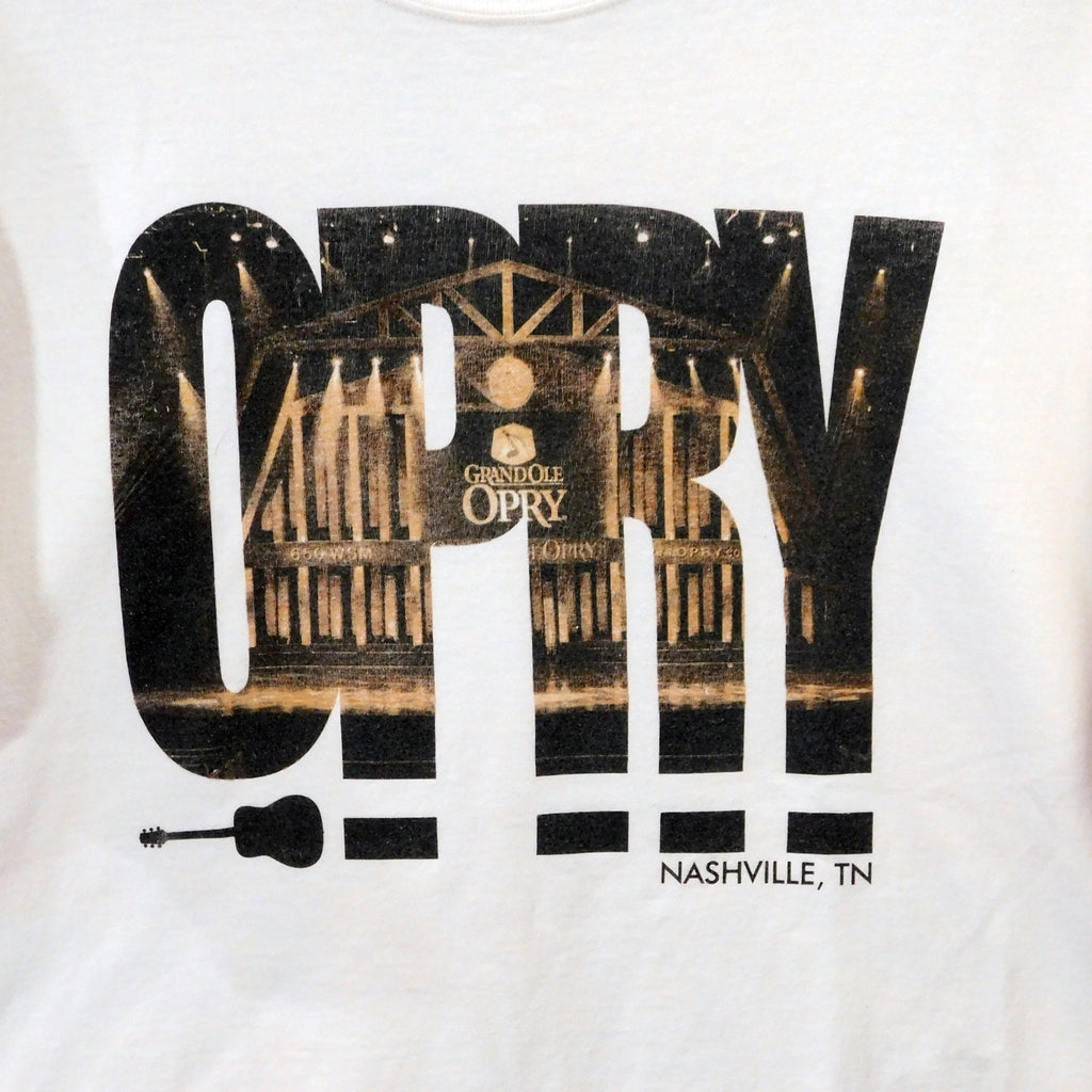 Nashville Grand Ole Opry Spellout T Shirt Size L White Graphic Tee Country TN